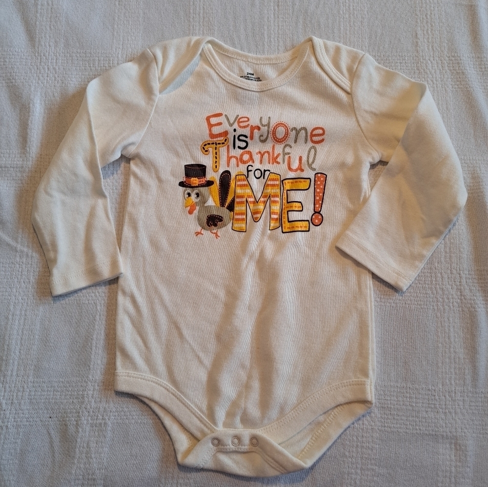 Thanksgiving boys bodysuit size size 24 months,